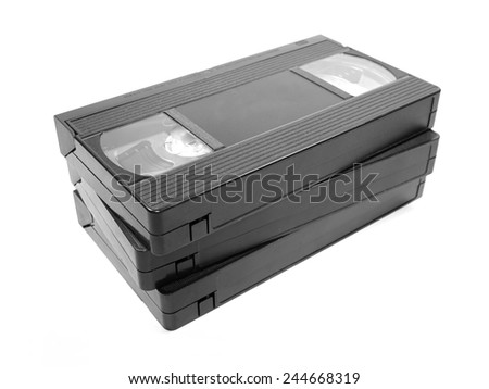Group of Video Tapes isolated on white background