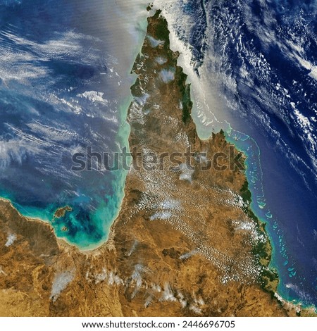 Fires on Cape York Peninsula. . Elements of this image furnished by NASA.