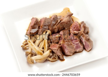 Lamb shoulder steak on white background