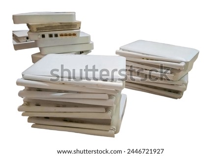 Pile of Used Wifi Modem Routers