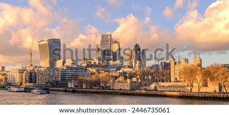 City of London one of the leading centres of global finance.This view includes Tower 42 Gherkin,Willis Building, Stock Exchange Tower and Lloyd`s of London and Canary Wharf at the background. Royalty-Free Stock Photo #2446735061