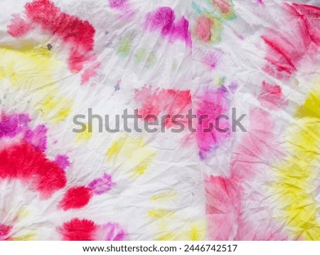 Multicolour Dirty Batik Brush. Dye Texture. Colourful Fabric Abstract.  Watercolor Nature Texture. Rainbow Arte. Acrylic Paint Texture. Vintage Royalty-Free Stock Photo #2446742517
