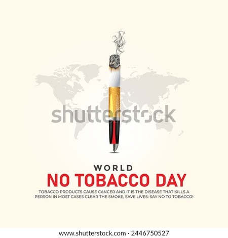 World No-Tobacco Day. World No-Tobacco Day creative ads design May 31. vector, 3D illustration Royalty-Free Stock Photo #2446750527