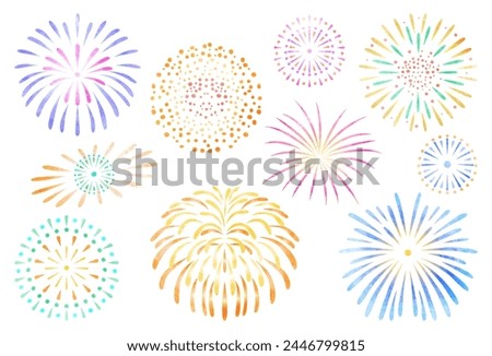 Clip art of fireworks Hand-painted watercolor style