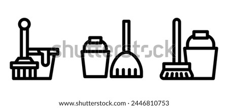 mop bucket icon or logo isolated sign symbol vector illustration - high quality black style vector icons
