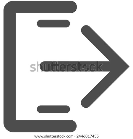 Brown logout icon, sign, vector illustration.