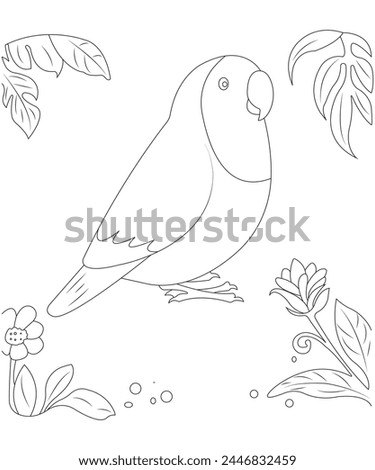 love bird coloring page for kids and adult vectore art line art