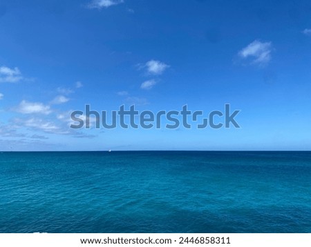 Cape Verde sea front sunny blue sky slight clouds Royalty-Free Stock Photo #2446858311