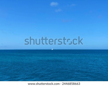 Cape Verde sea front sunny blue sky slight clouds Royalty-Free Stock Photo #2446858663