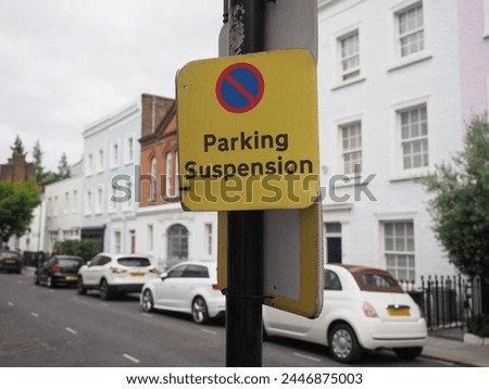 parking suspension no parking traffic sign in London
