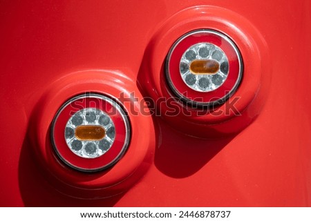 car with rear light close up. Rear lamp signals