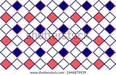 Pink and blue plaid fabric texture, blue diamond checkerboard repeat pattern, replete image, design for fabric printing