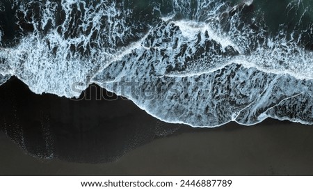 Drove picture of a beautiful black beach in Tortuguero, Costa Rica
