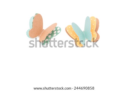 Butterfly paper on White Isolate Background