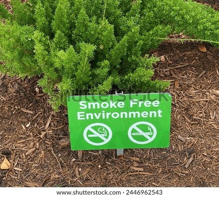 smoke free zone environmentally friendly sign