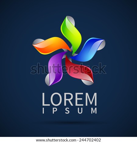 abstract element shape vector design icon ribbons