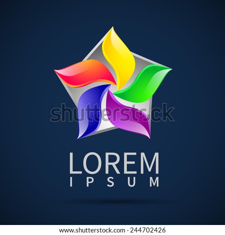 abstract element shape vector design icon ribbons