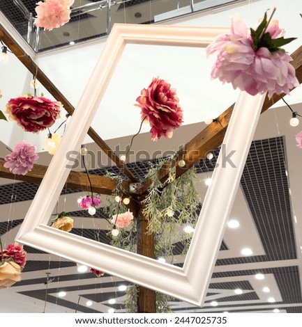 Picture frame with flowers. Background .