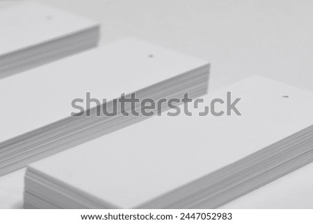 Photo of business cards. Template for branding identity. For graphic designers presentations and portfolios .Blank business cards on white background. Mockup for branding identity.