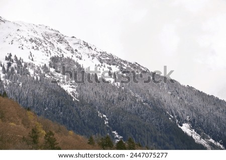beautiful snowy mountains landscape photo - beautiful nature