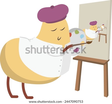 Painting Artist Potato Clipart Vector