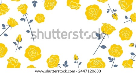 Yellow rose frame inspired by Father's Day (2:1)_vector illustration