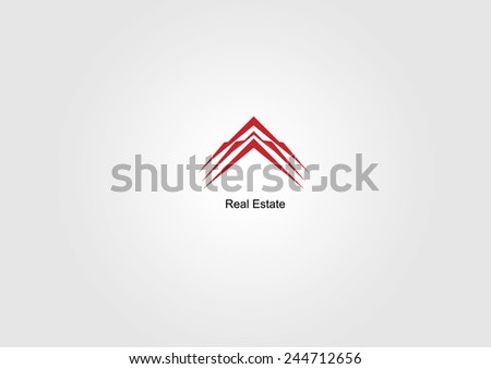 House Real Estate red roof logo design