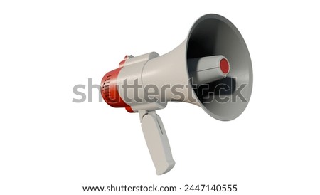 a white and red megaphone on a white background
