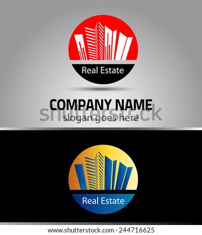 Vector city buildings logo icons set 