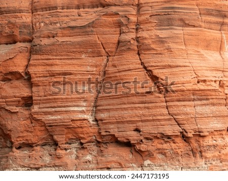 Close-up Texture of Red Sandstone Cliff