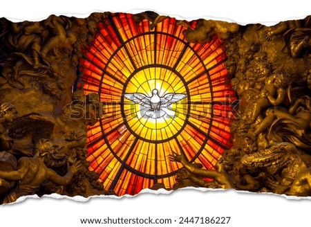Creative picture of Holy Spirit symbol of peace, love and hope. Concept for Christianity, god, heaven.