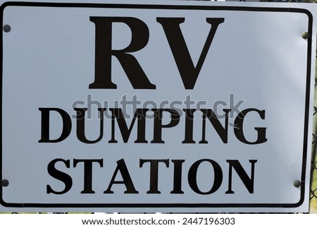 A sign indicating a RV dumping station