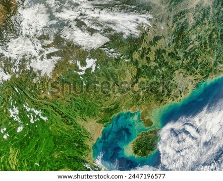 Gulf of Tonkin, Vietnam and Southern China. . Elements of this image furnished by NASA.
