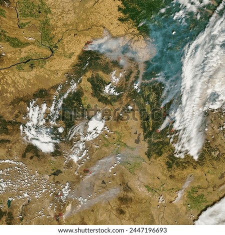 Columbia Complex Fire. . Elements of this image furnished by NASA.