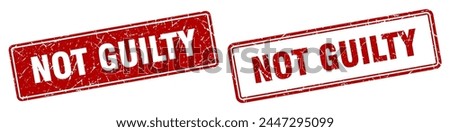 not guilty square stamp. not guilty grunge sign set Royalty-Free Stock Photo #2447295099