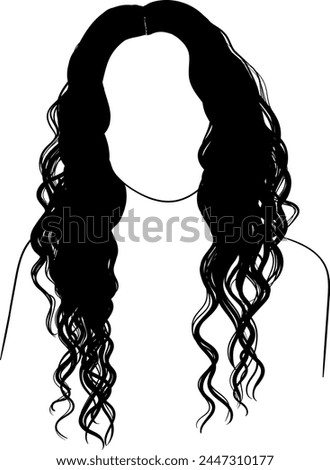 Girl with long curly hair vector isolated avatar Royalty-Free Stock Photo #2447310177