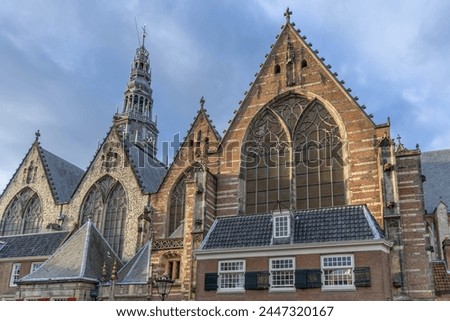 Amsterdam, the Netherlands. 16 March 2024. Old Church (Oude Kerk) - the oldest building and oldest parish church. It stands in De Wallen, now Amsterdam's main red light district. Royalty-Free Stock Photo #2447320167