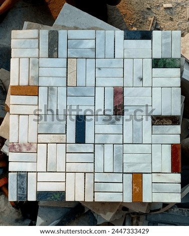 marble mosic in floor misc colours ziarat white Royalty-Free Stock Photo #2447333429