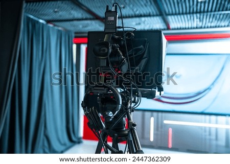 Video studio, video camera, stock photo