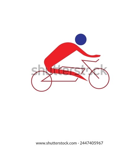Cycling vector minimalist logo or clip art