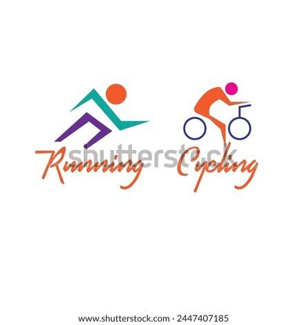 running or cycling or sports clip art