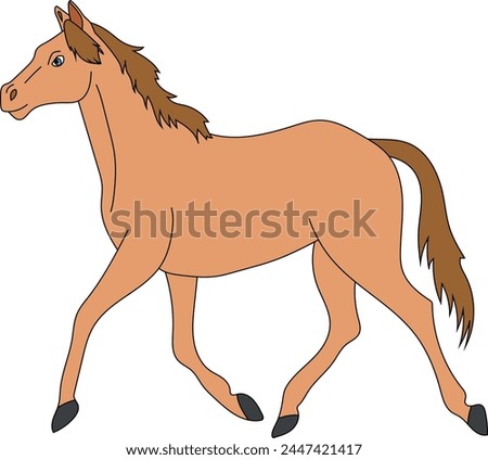 Horse Clipart. Cartoon Wild Animals Clipart Set for Lovers of Wildlife 