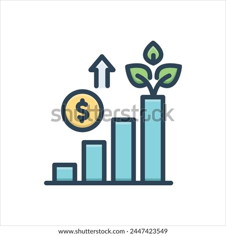 Vector colorful illustration icon for growth