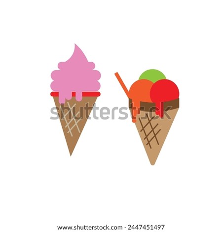 vector minimalist ice cream clip art or flat logo