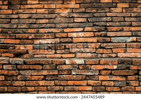 Pictures of old brick in temple of Thailand. Concept background photo vintage.