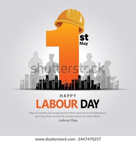 happy Labour day or international workers day vector illustration. labor day and may day celebration design. Royalty-Free Stock Photo #2447470257