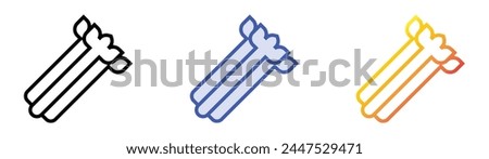 celery icon. Linear, Blue Fill and Gradient Style Design Isolated On White Background
