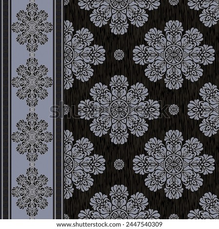 Ornamental damask seamless fabric pattern