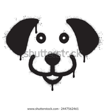 Spray Painted Graffiti dog icon Sprayed isolated with a white background.