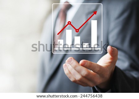 Man with chart business web diagram sign icon